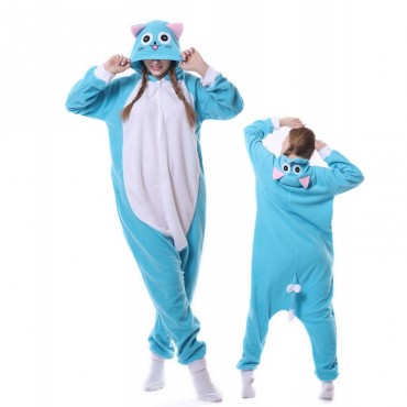 Blue Cat Costume Pajama Onesie Kigurumi Jumpsuit