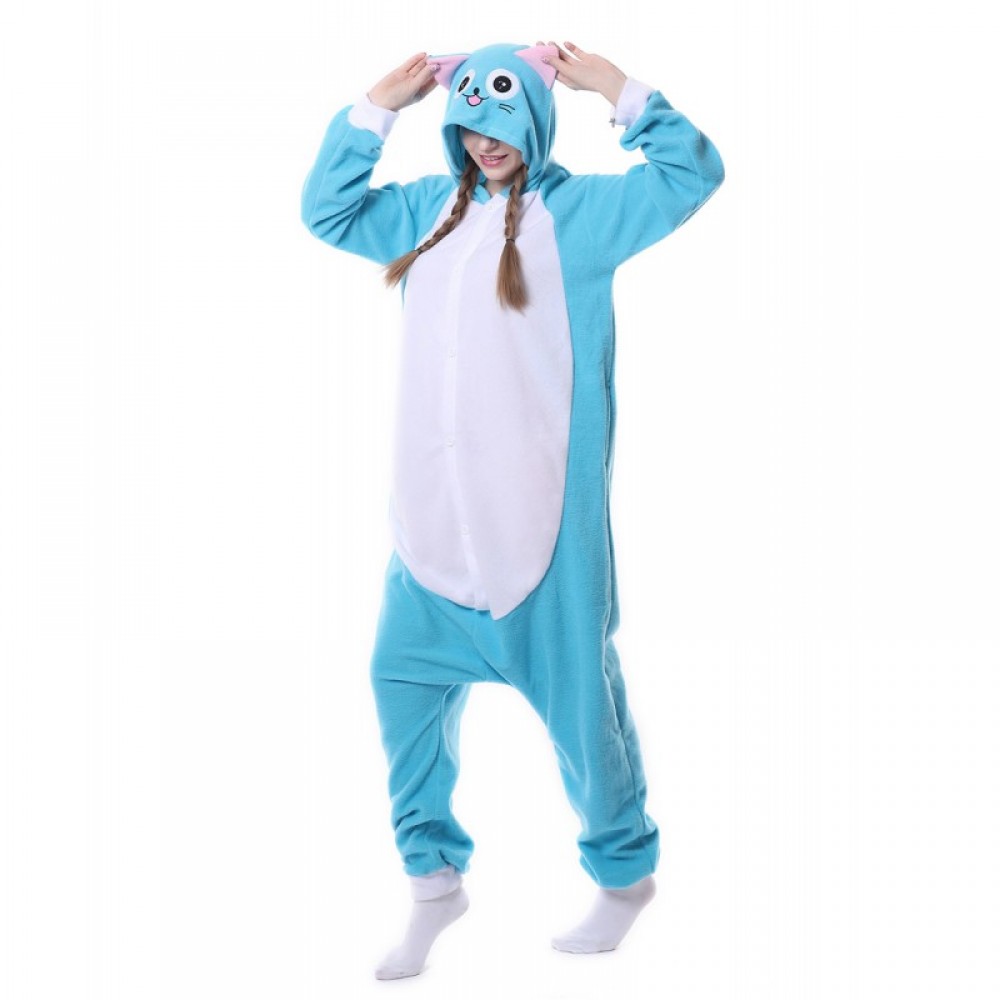 Regenboghorn Blue Cat Costume Pajama Onesie Kigurumi Jumpsuit