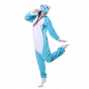 Blue Cat Costume Pajama Onesie Kigurumi Jumpsuit