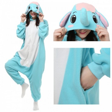 Blue Elephant Costume Pajama Onesie Kigurumi Jumpsuit