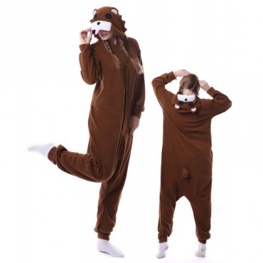 Brown Bear Costume Pajama Onesie Kigurumi Jumpsuit