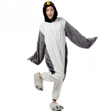 Grey Penguin Costume Pajama Onesie Kigurumi Jumpsuit