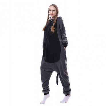 Grey Raccoon Costume Pajama Onesie Kigurumi Jumpsuit