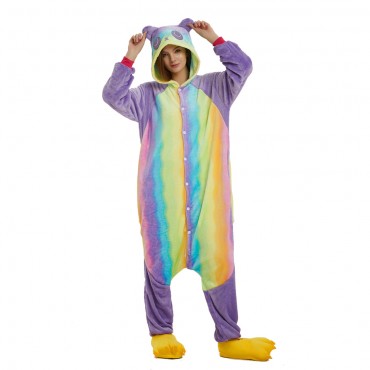 Rainbow Panda Costume Pajama Onesie Kigurumi Jumpsuit