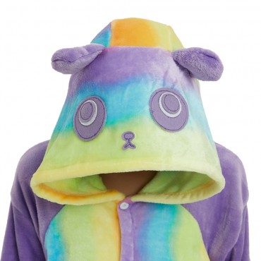 Rainbow Panda Costume Pajama Onesie Kigurumi Jumpsuit