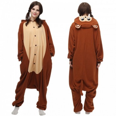 Round Ear Monkey Costume Pajama Onesie Kigurumi Jumpsuit