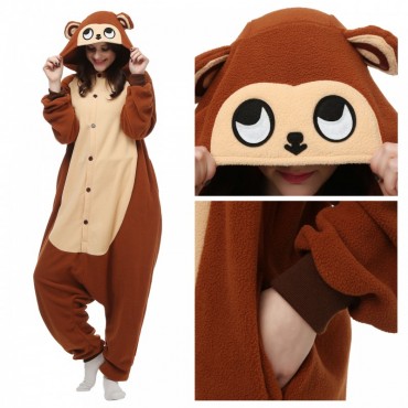 Round Ear Monkey Costume Pajama Onesie Kigurumi Jumpsuit