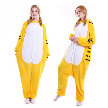 Yellow Tiger Costume Pajama Onesie Kigurumi Jumpsuit