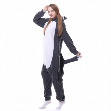 Grey Wolf Costume Pajama Onesie Kigurumi Jumpsuit