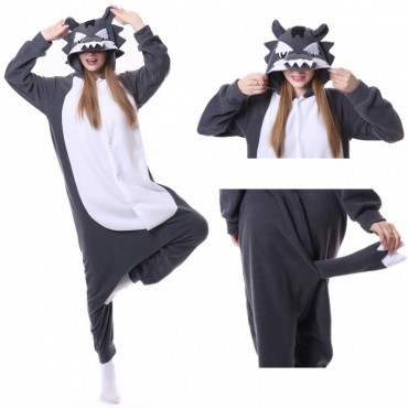 Grey Wolf Costume Pajama Onesie Kigurumi Jumpsuit