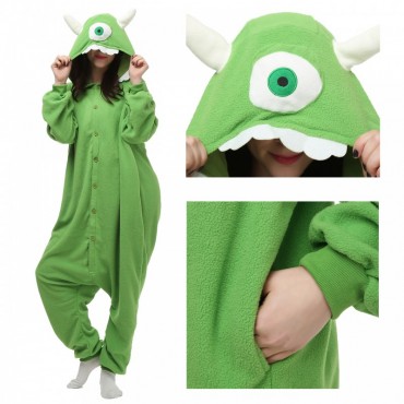 Mike Wazowski Costume Pajama Onesie Kigurumi Jumpsuit