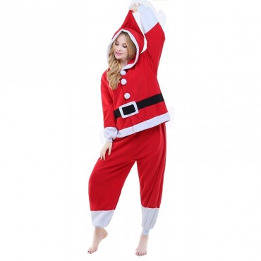 Santa Claus Costume Pajama Onesie Kigurumi Jumpsuit