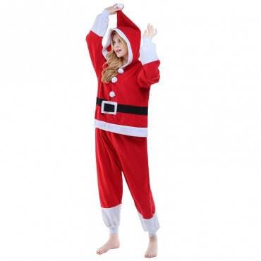 Santa Claus Costume Pajama Onesie Kigurumi Jumpsuit