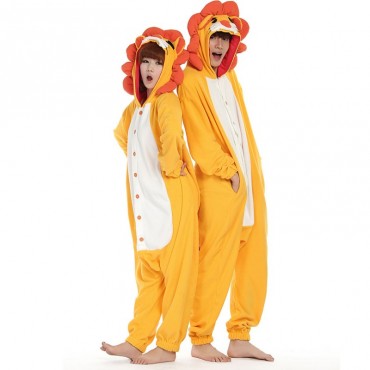 Yellow Lion Costume Pajama Onesie Kigurumi Jumpsuit