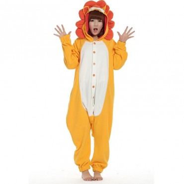 Yellow Lion Costume Pajama Onesie Kigurumi Jumpsuit