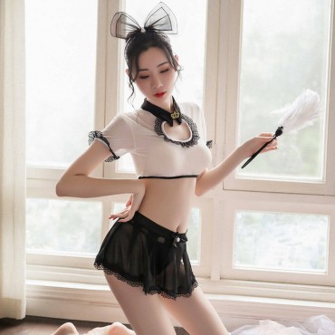 FL6922 Sexy Bunny Girl Lingerie Nightdress Lace Sling Pajamas