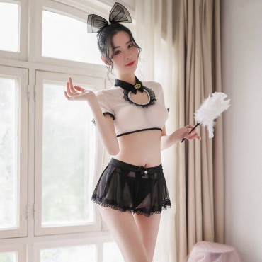 FL6922 Sexy Bunny Girl Lingerie Nightdress Lace Sling Pajamas