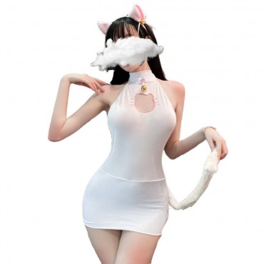 FL6916 Sexy Cat Girl Lingerie Nightdress Lace Sling Pajamas