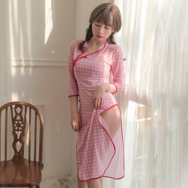 FL7937 Sexy Cheongsam Lingerie Nightdress Lace Sling Pajamas