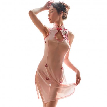 FL7989 Sexy Cheongsam Lingerie Nightdress Lace Sling Pajamas