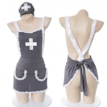 FL7915 Sexy Nurse Lingerie Nightdress Lace Sling Pajamas