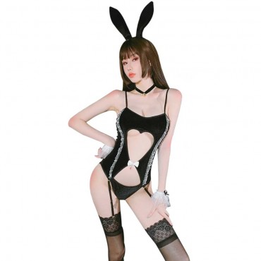 FL6994 Sexy Revealing Lingerie Nightdress Lace Sling Pajamas Bunny Girl Lingerie