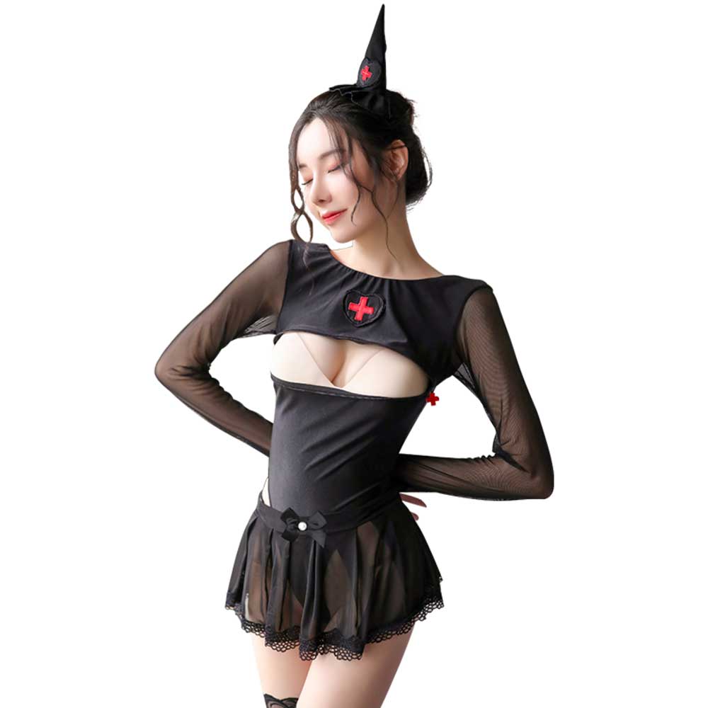 FL6928 Sexy Witch Lingerie Nightdress Lace Sling Pajamas