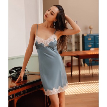 D2030 Sexy Lingerie Nightdress Lace Sling Pajamas Robe Sleepwear