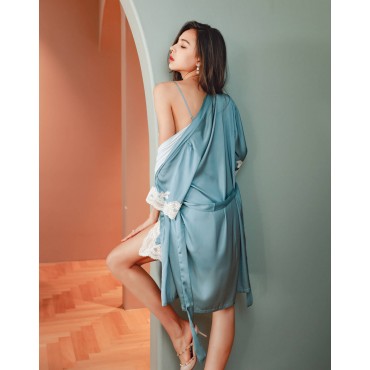 P8088 Sexy Lingerie Nightdress Lace Sling Pajamas SetsRobe Sleepwear