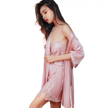 P8600 Sexy Lingerie Nightdress Lace Sling Pajamas SetsRobe Sleepwear