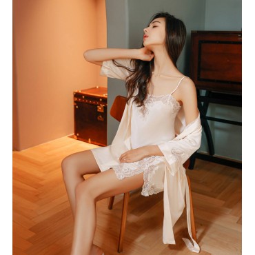 P8600 Sexy Lingerie Nightdress Lace Sling Pajamas SetsRobe Sleepwear