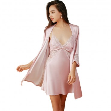 P9800 Sexy Lingerie Nightdress Lace Sling Pajamas SetsRobe Sleepwear