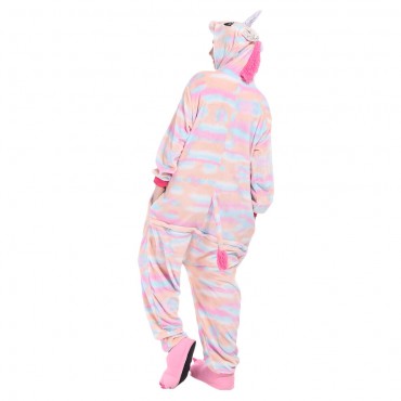 Colorful Pattern Pegasus Costume Unicorn Pajama Onesie Kigurumi Jumpsuit