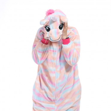 Colorful Pattern Pegasus Costume Unicorn Pajama Onesie Kigurumi Jumpsuit