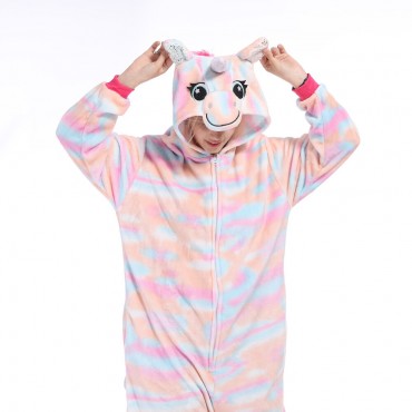 Colorful Pattern Pegasus Costume Unicorn Pajama Onesie Kigurumi Jumpsuit