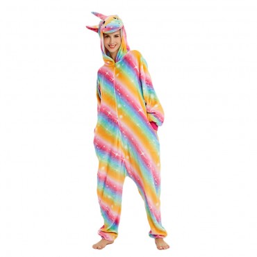 Golden Star Pegasus Costume Unicorn Pajama Onesie Kigurumi Jumpsuit