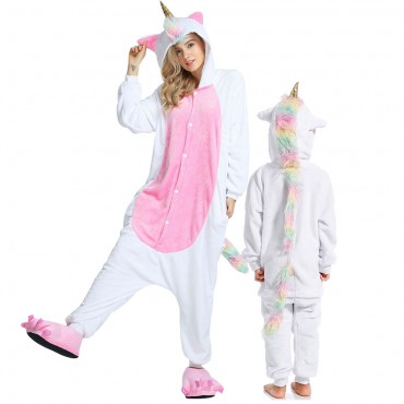 Gold Horn Pegasus Costume Unicorn Pajama Onesie Kigurumi Jumpsuit