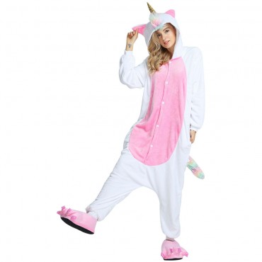 Gold Horn Pegasus Costume Unicorn Pajama Onesie Kigurumi Jumpsuit