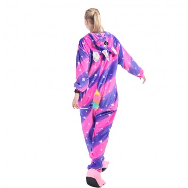 Purple Star Pegasus Costume Unicorn Pajama Onesie Kigurumi Jumpsuit