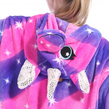 Purple Star Pegasus Costume Unicorn Pajama Onesie Kigurumi Jumpsuit