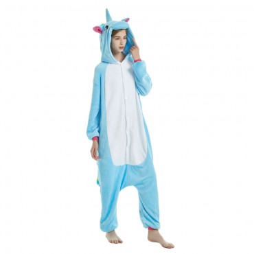 Rainbow Blue Pegasus Costume Unicorn Pajama Onesie Kigurumi Jumpsuit