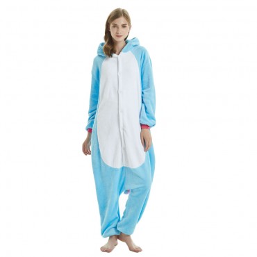 Rainbow Blue Pegasus Costume Unicorn Pajama Onesie Kigurumi Jumpsuit