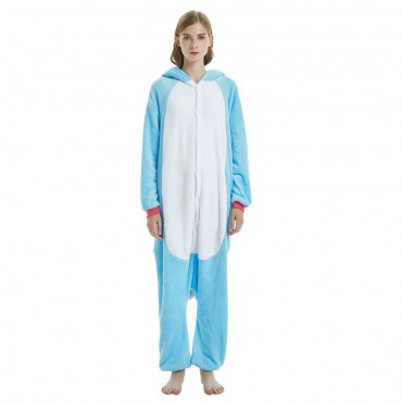 Rainbow Blue Pegasus Costume Unicorn Pajama Onesie Kigurumi Jumpsuit