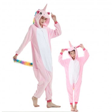 Rainbow Pink Pegasus Costume Unicorn Pajama Onesie Kigurumi Jumpsuit