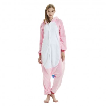 Rainbow Pink Pegasus Costume Unicorn Pajama Onesie Kigurumi Jumpsuit