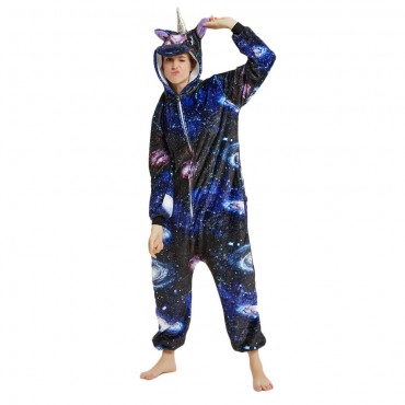 Blue Universe Pegasus Costume Unicorn Pajama Onesie Kigurumi Jumpsuit