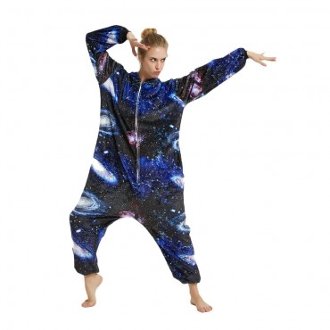 Blue Universe Pegasus Costume Unicorn Pajama Onesie Kigurumi Jumpsuit