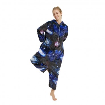 Blue Universe Pegasus Costume Unicorn Pajama Onesie Kigurumi Jumpsuit