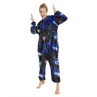 Blue Universe Pegasus Costume Unicorn Pajama Onesie Kigurumi Jumpsuit