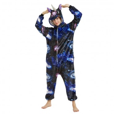 Blue Universe Pegasus Costume Unicorn Pajama Onesie Kigurumi Jumpsuit